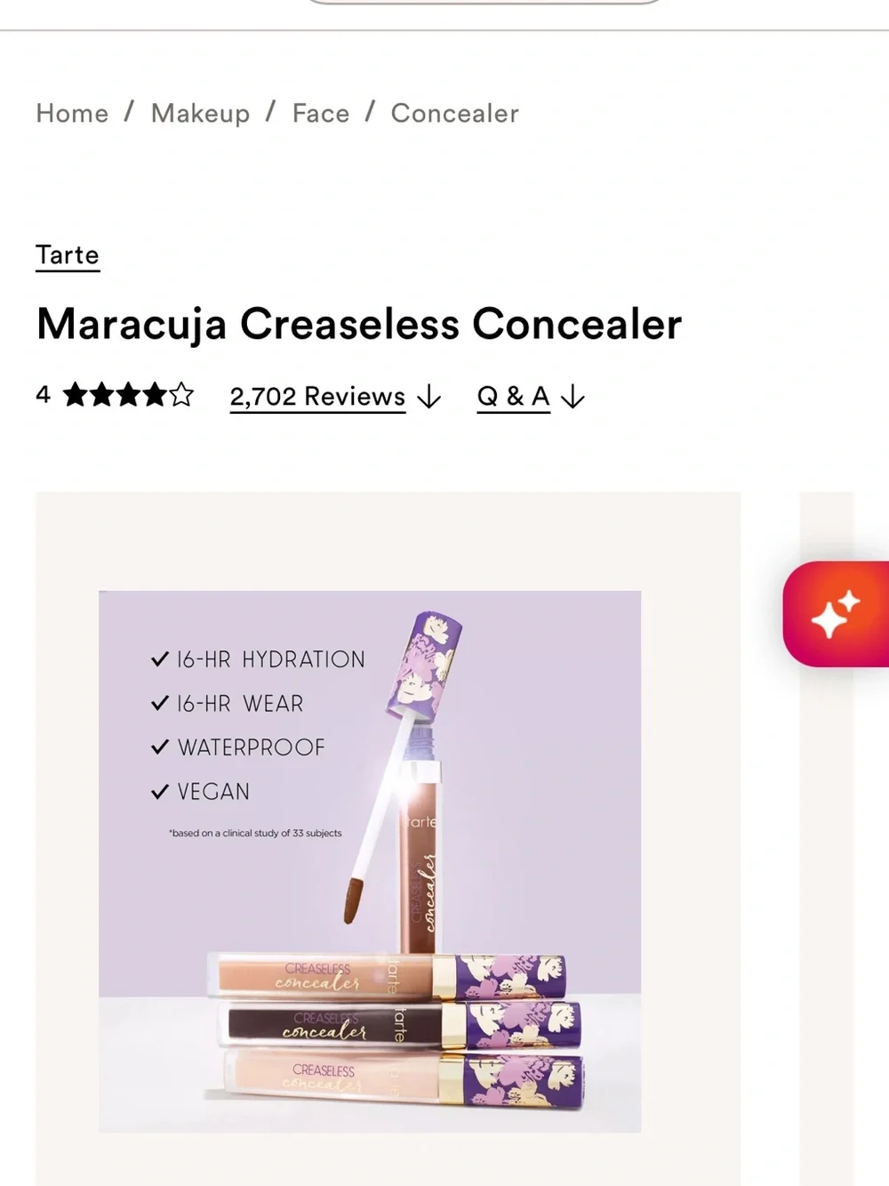tarte lightweight concealer
